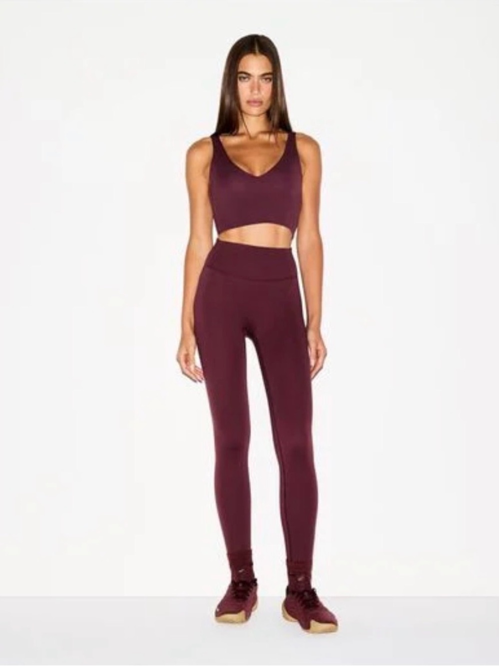 NikeSKIMS Shine Bonded Waist Leggings 26” inseam | Currant | Size M | NWT